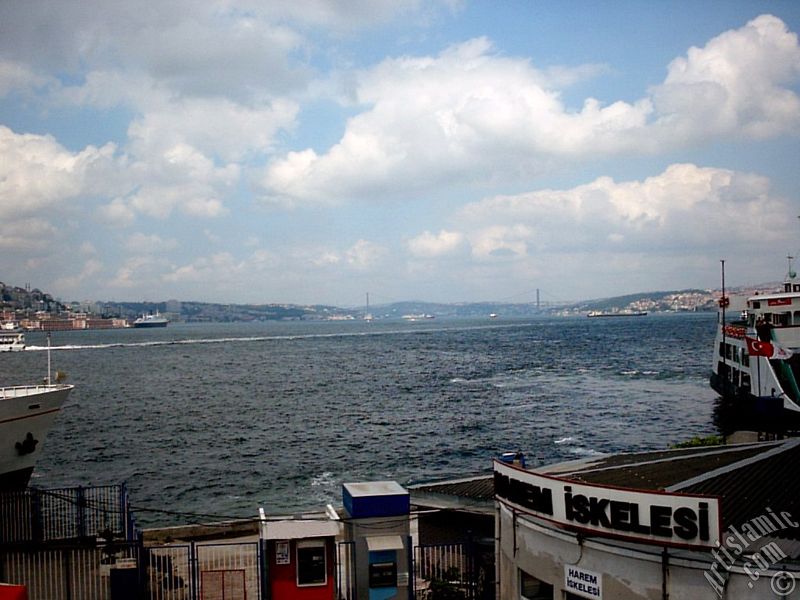 stanbul Eminn`de st geitten iskeleler ve sahile doru bak.
