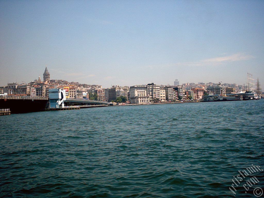 Eminn sahilinden Karaky sahili, Yeni Galata Kprs ve Galata Kulesine bak.
